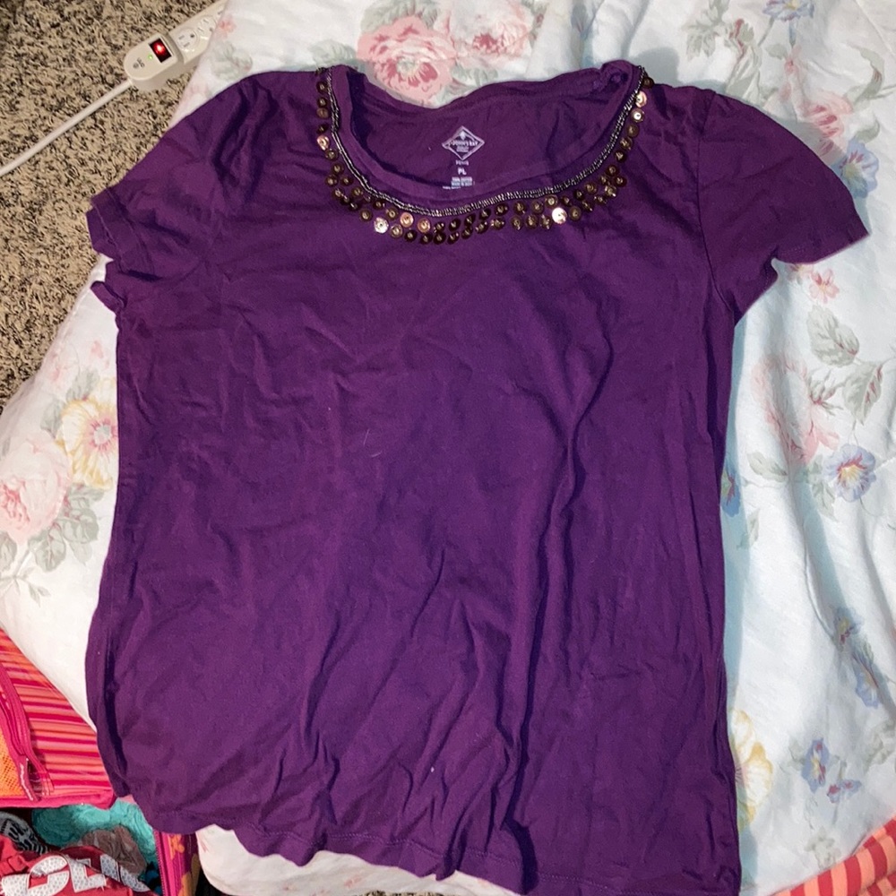 purple shirt with bling